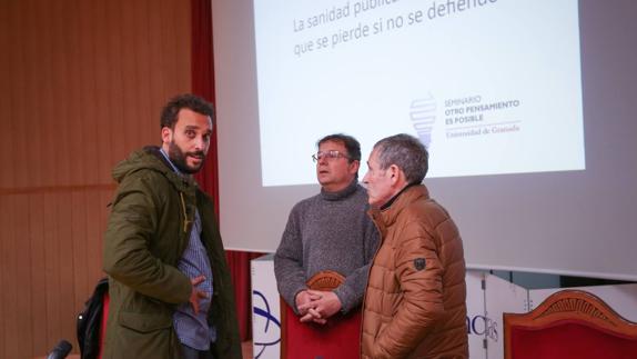 A la izquierda, Jesús Candel, 'Spiriman'. Con él, Fidel Fernández y Manuel Pérez