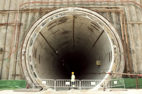Túneles del AVE en Sorbas en 2011, cuando aún había obras.
