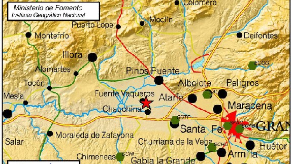 Un terremoto de 2,9 grados sacude el área metropolitana de Granada