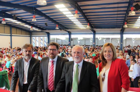 José Fiscal, consejero de Medio Ambiente; Rodrigo Sánchez, consejero de Agricultura; Antonio López, presidente de Cunc; y Esperanza Pérez, alcaldesa de Níjar. 