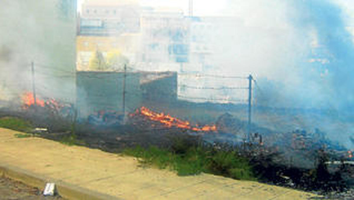 Un incendio calcina cinco parcelas junto al casco urbano de Guijuelo