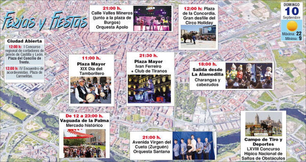 Programa de actos de las Ferias y Fiestas de Salamanca para este domingo, día 10