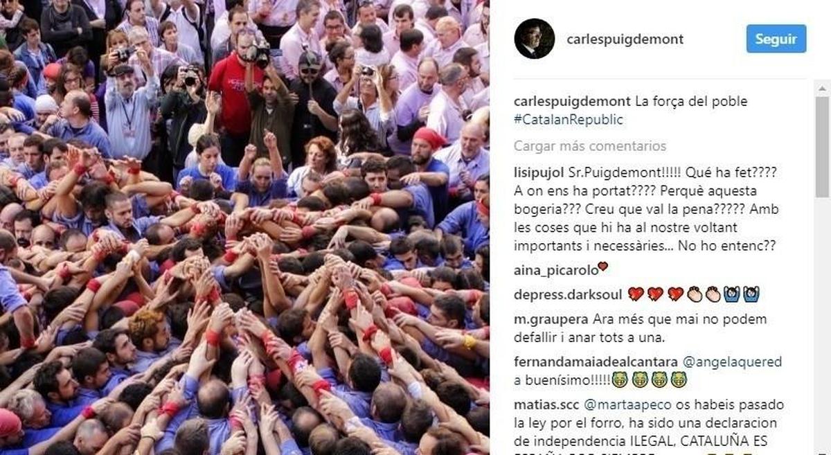 Puigdemont apela a la fuerza del pueblo en un mensaje en redes sociales