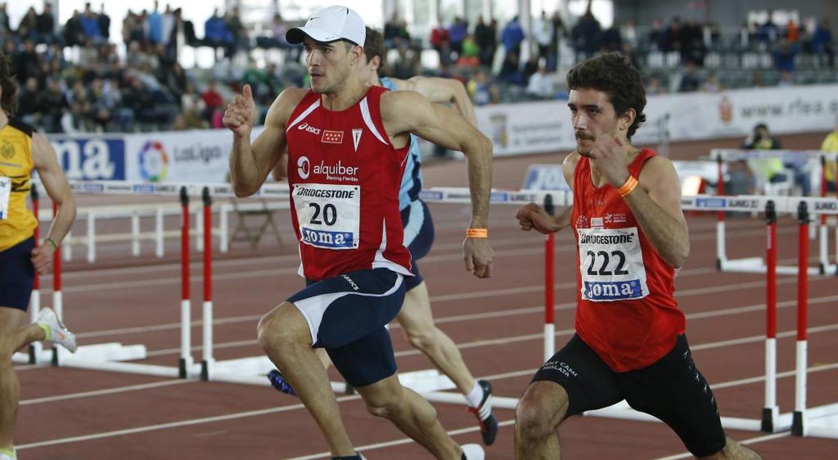 Pedro García roza el podio en la final de los 60 metros vallas del Nacional en pista cubierta