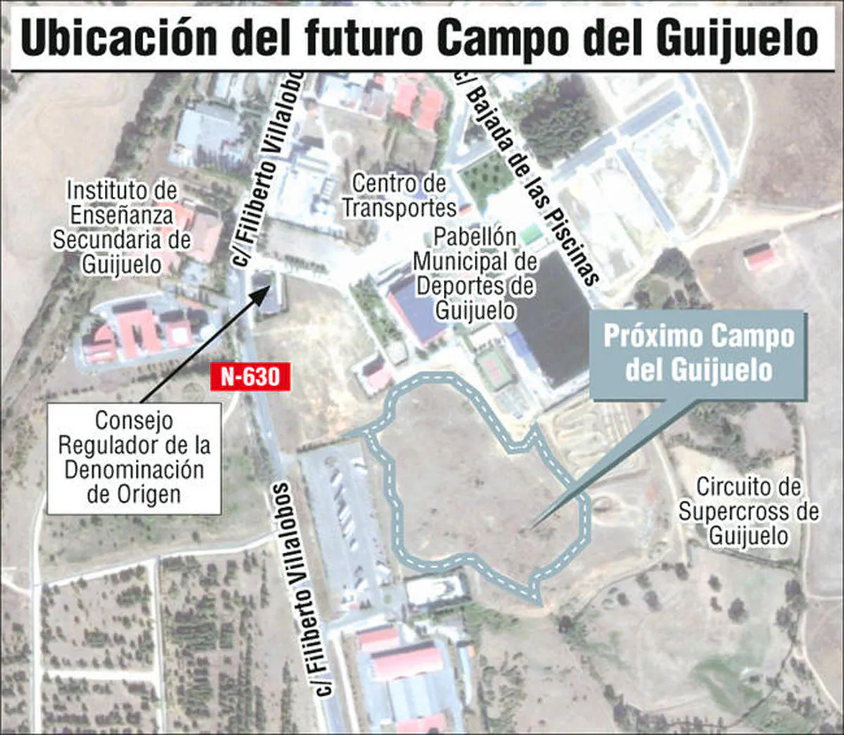 El futuro estadio del Guijuelo tendrá césped natural y pista de atletismo