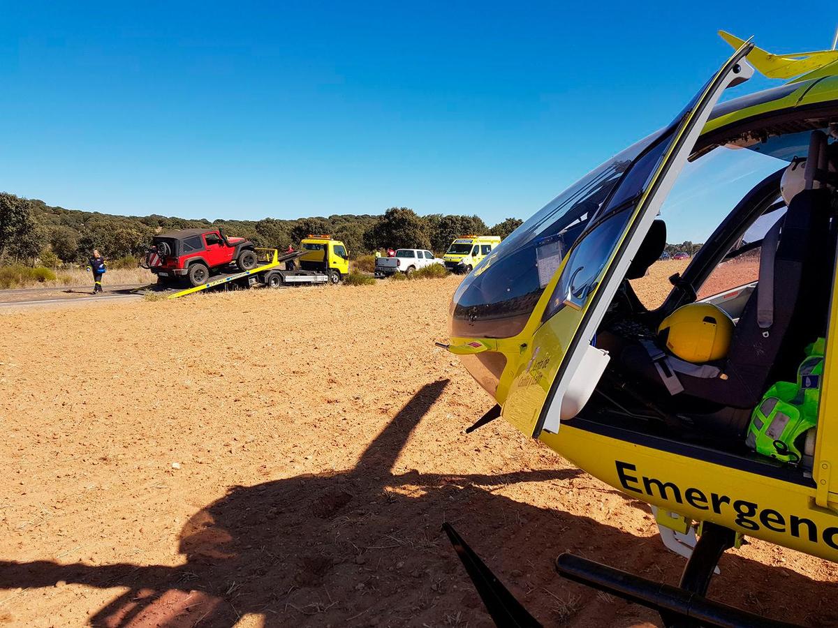 Helicóptero del 112 en el lugar del accidente.