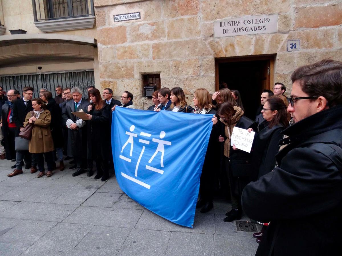 Manifestación de los abogados en Salamanca en noviembre de 2018.