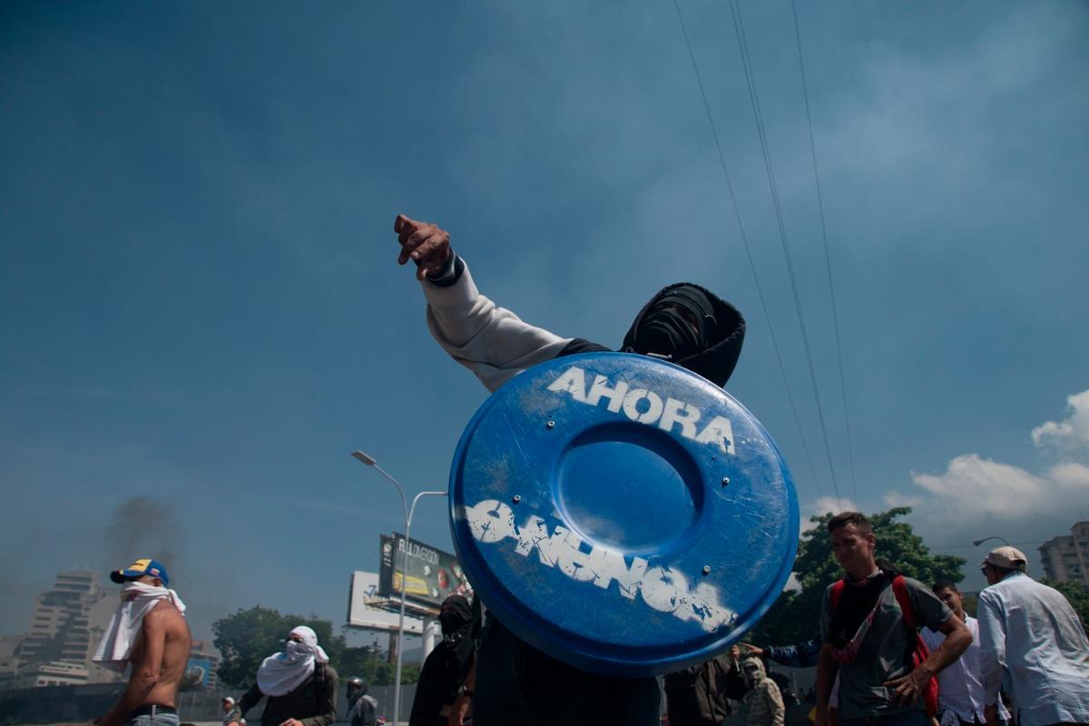Protestas de los manifestantes en Caracas