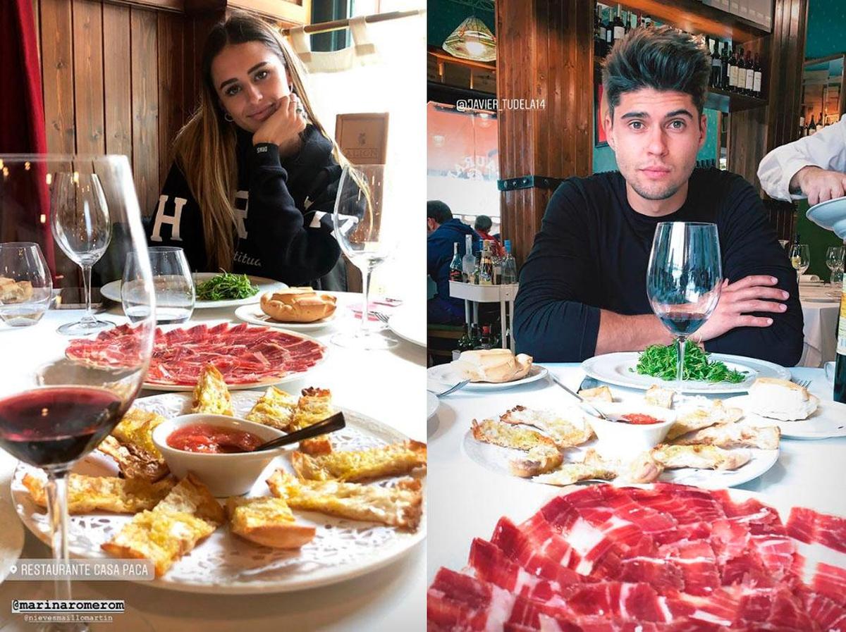 Javier Tudela y su novia visitaron ayer el restaurante Casa Paca y compartieron la experiencia en Instagram.