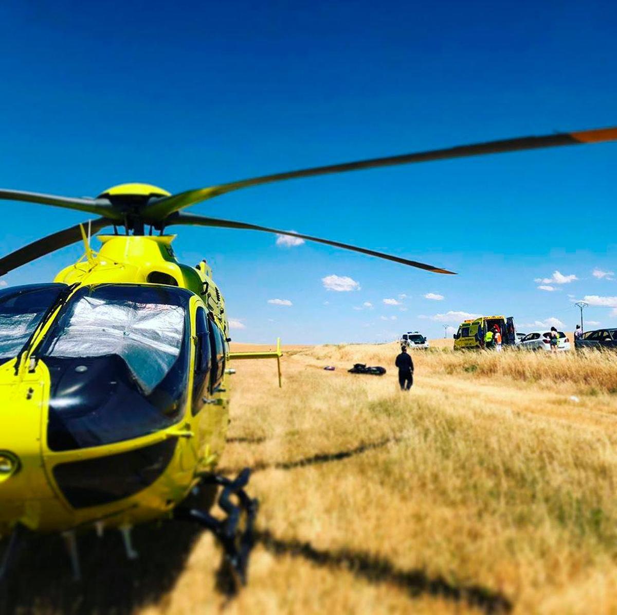 El helicóptero medicalizado de Salamanca tuvo que intervenir en el siniestro