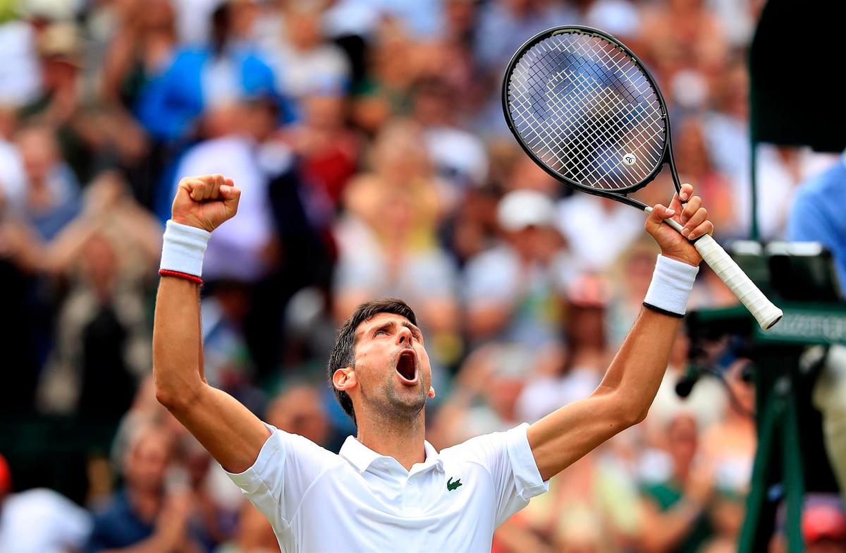 Novak Djokovic ganando el partido contra Bautista