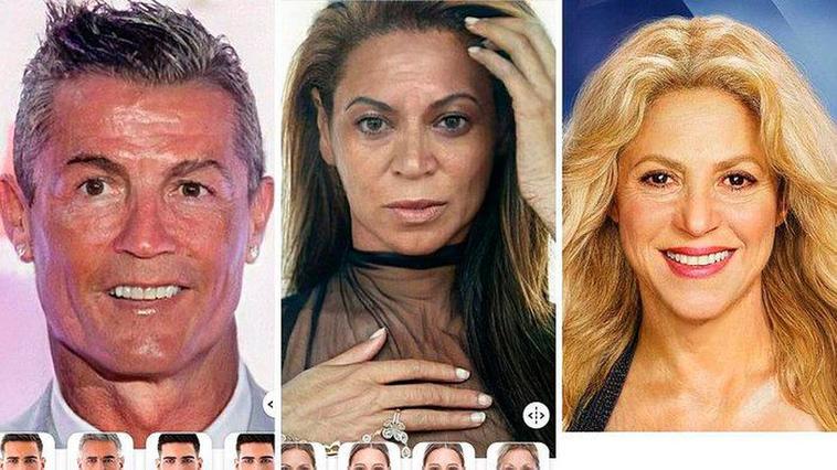 Ronaldo, Beyoncé y Shakira, tras pasar por FaceApp.