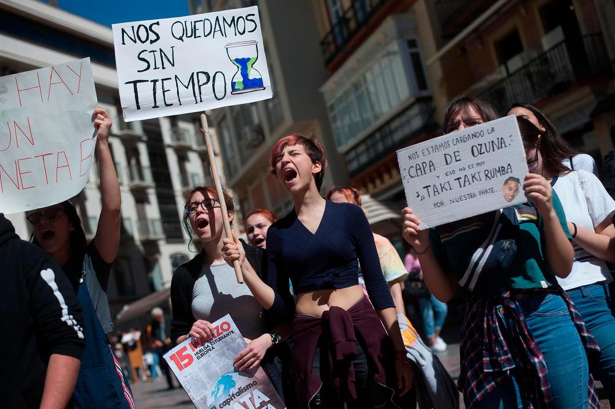 Manifestantes en la pasada huelga del 15 de marzo.