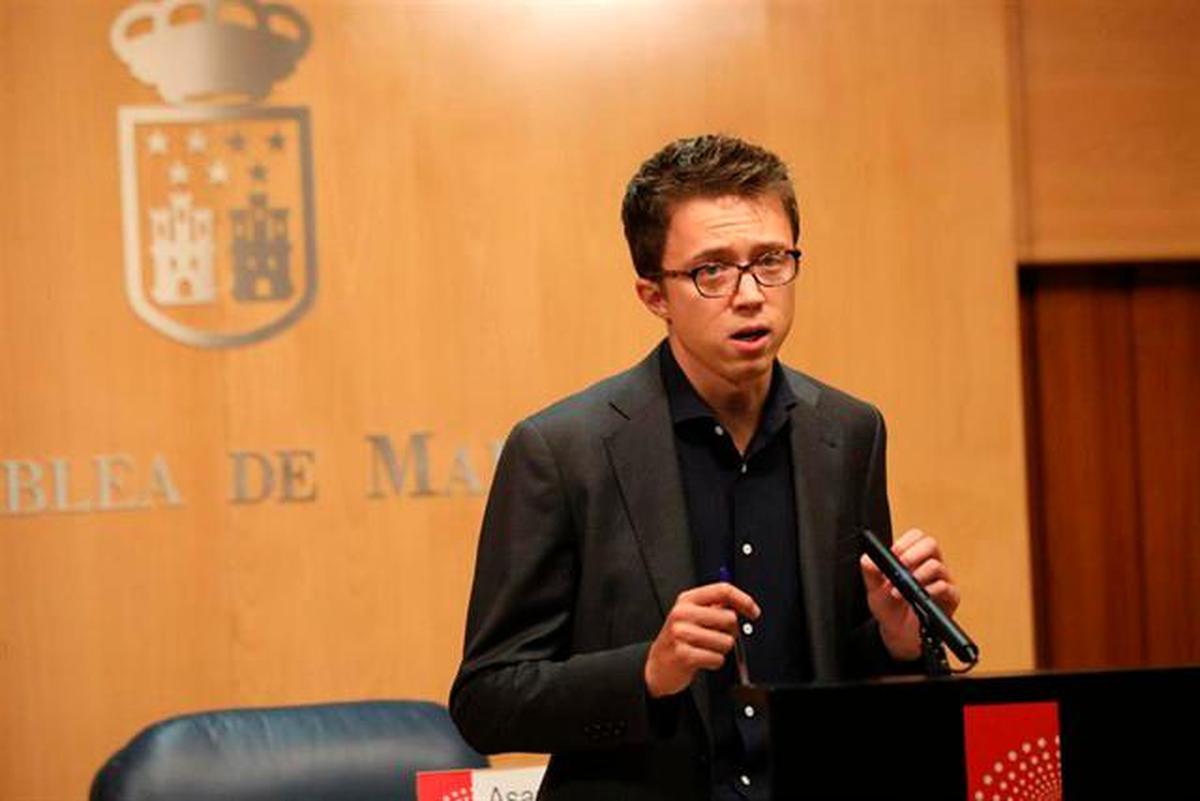 El portavoz de Más Madrid en la Asamblea de Madrid, Íñigo Errejón.