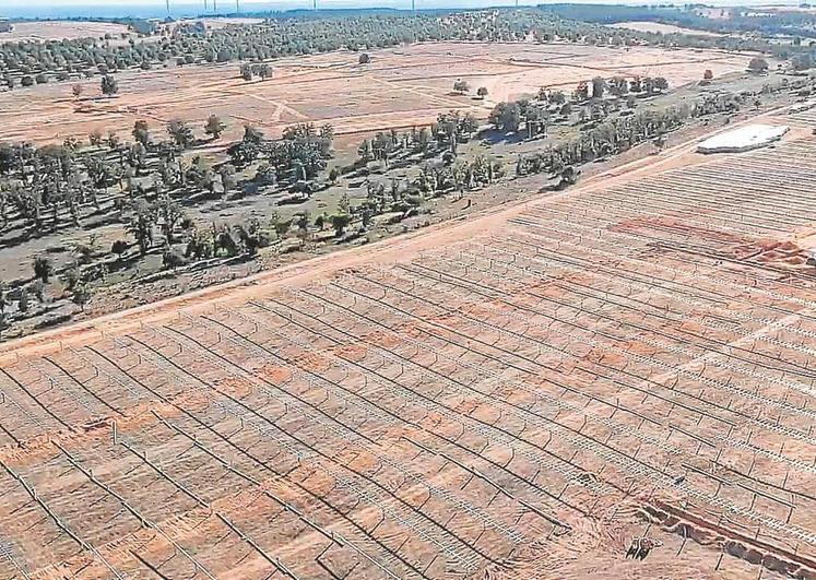 El estado de las obras del gran parque solar ubicado en Valdelosa.