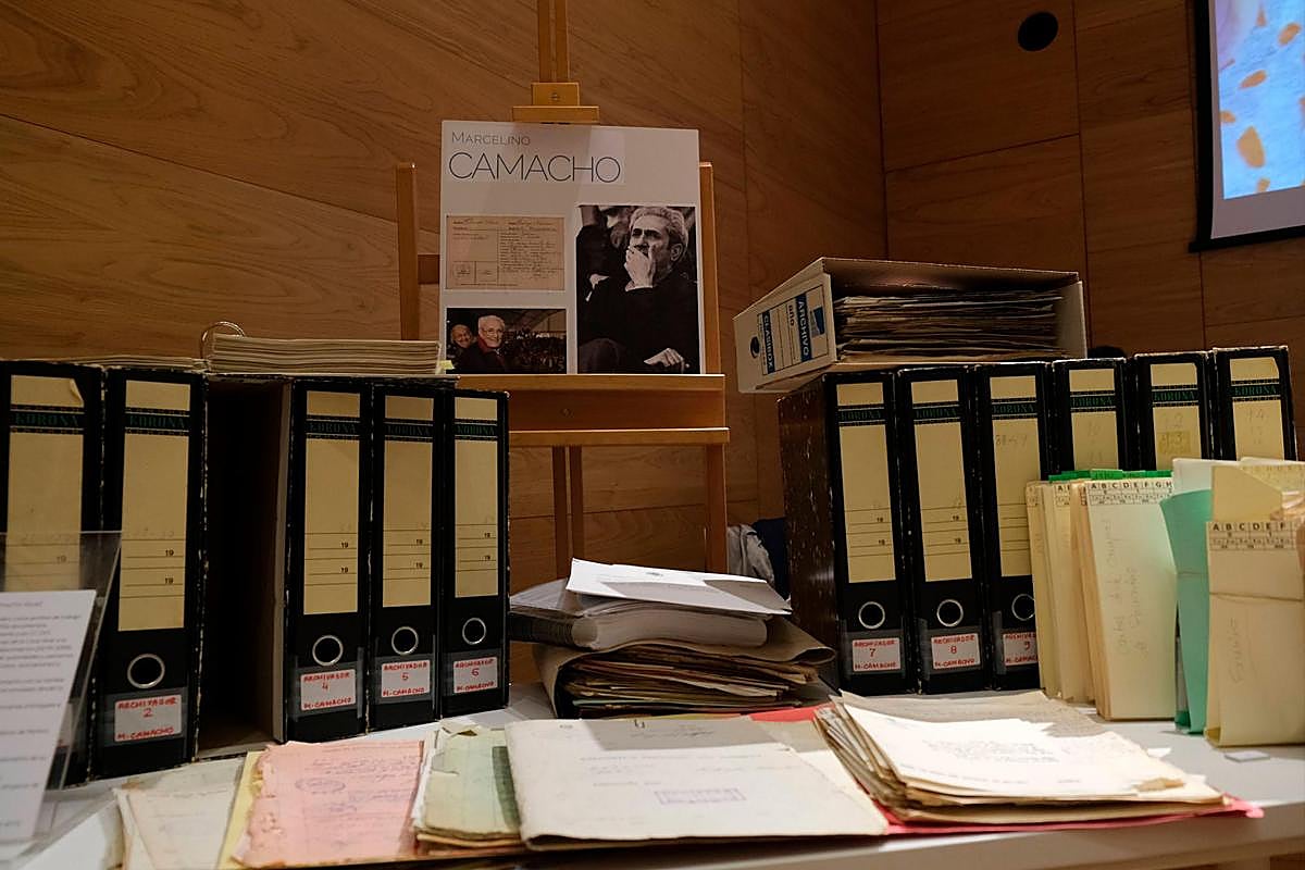 Parte de la documentación de Marcelino Camacho recibida en el Centro Documental de la Memoria Histórica de Salamanca.