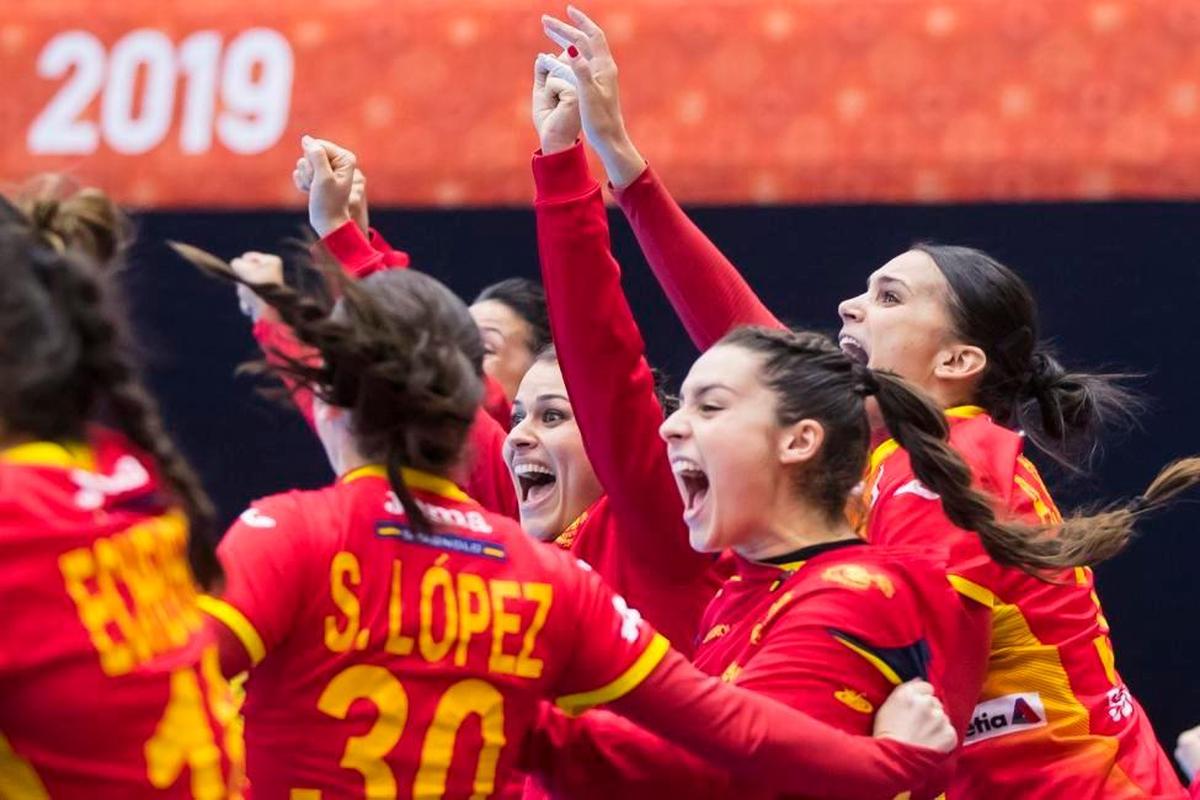 Jugadoras de la selección española de balonmano.