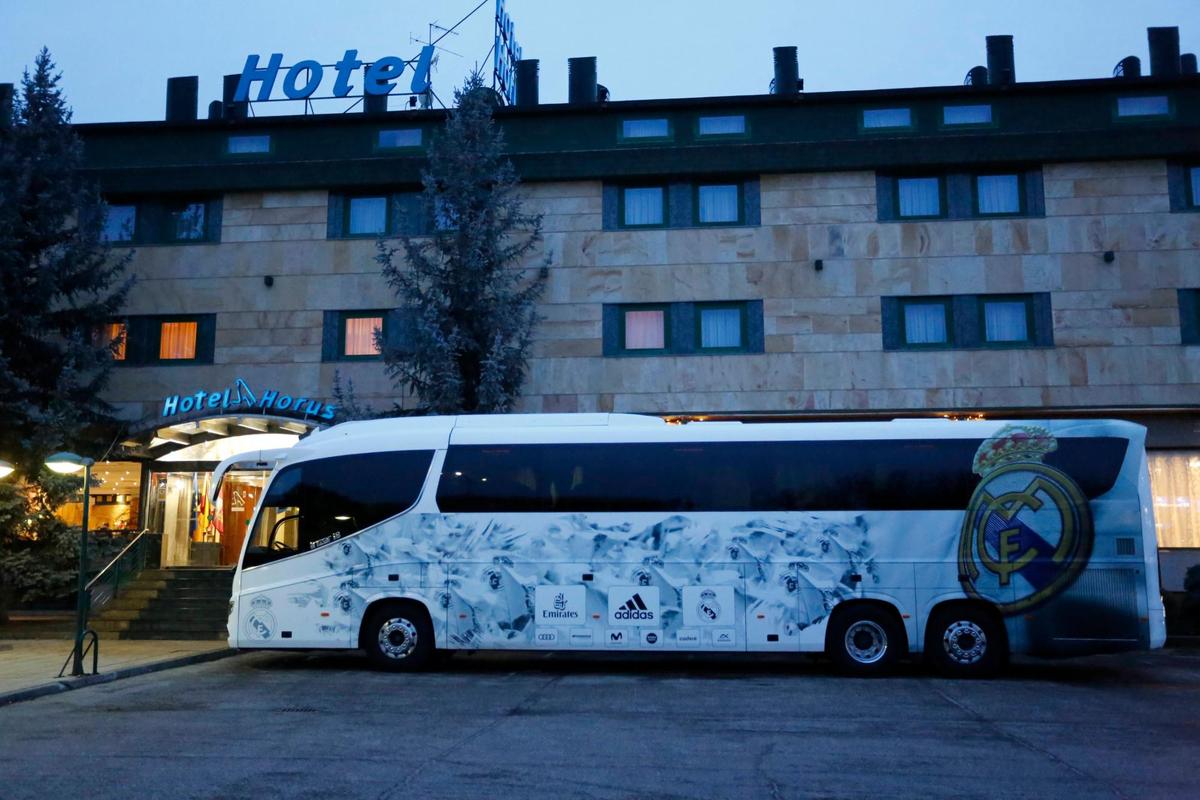 El autobús del Real Madrid ya en Salamanca.