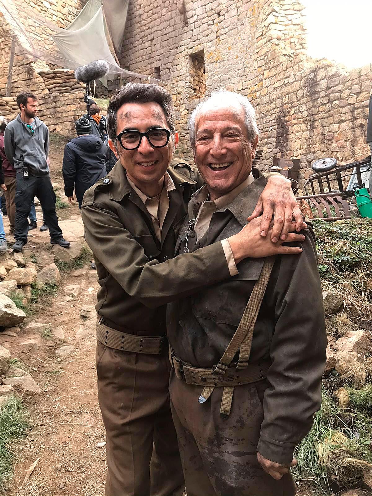 Berto Romero y Mariano Venancio, en el rodaje de “Mira lo que has hecho”.