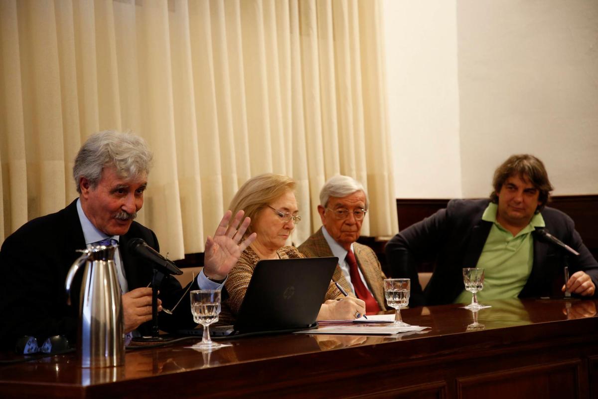 José Sánchez, Purificación Galindo, Rafael Ansón y Nicolás Sánchez, en la presentación del proyecto.