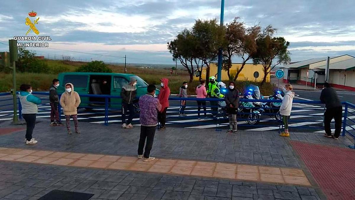 Los ocupantes de la furgoneta.