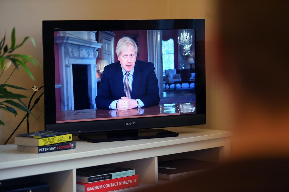 Boris Johnson durante una intervención en televisión.