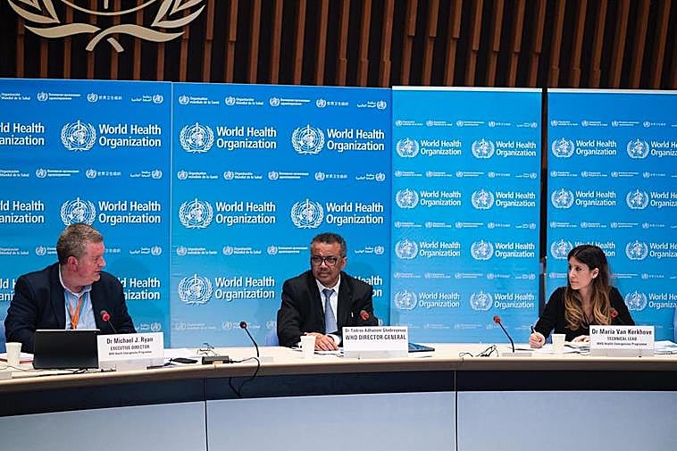 El director general de la Organización Mundial de la Salud, Tedros Adhanom Ghebreyesus, comparece en rueda de prensa.