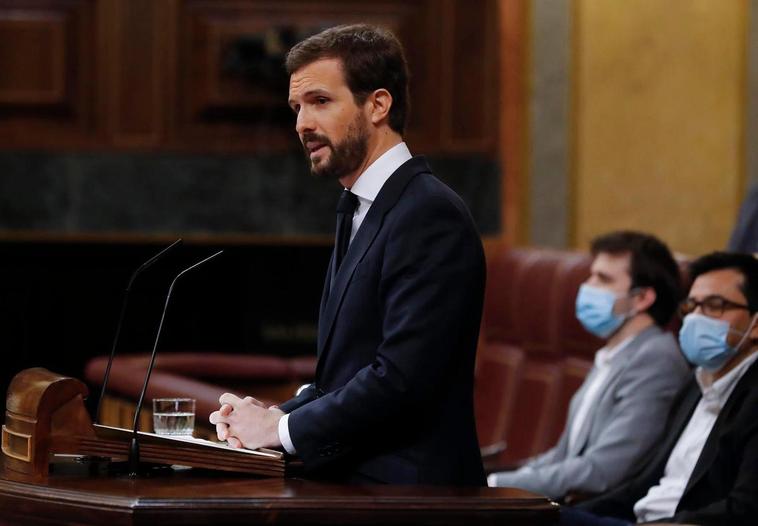 Casado, durante su comparecencia en el Congreso.