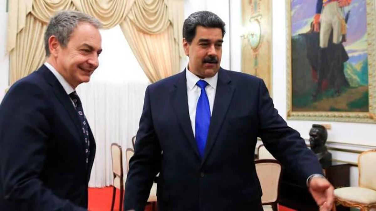 Zapatero en una reunión con maduro.