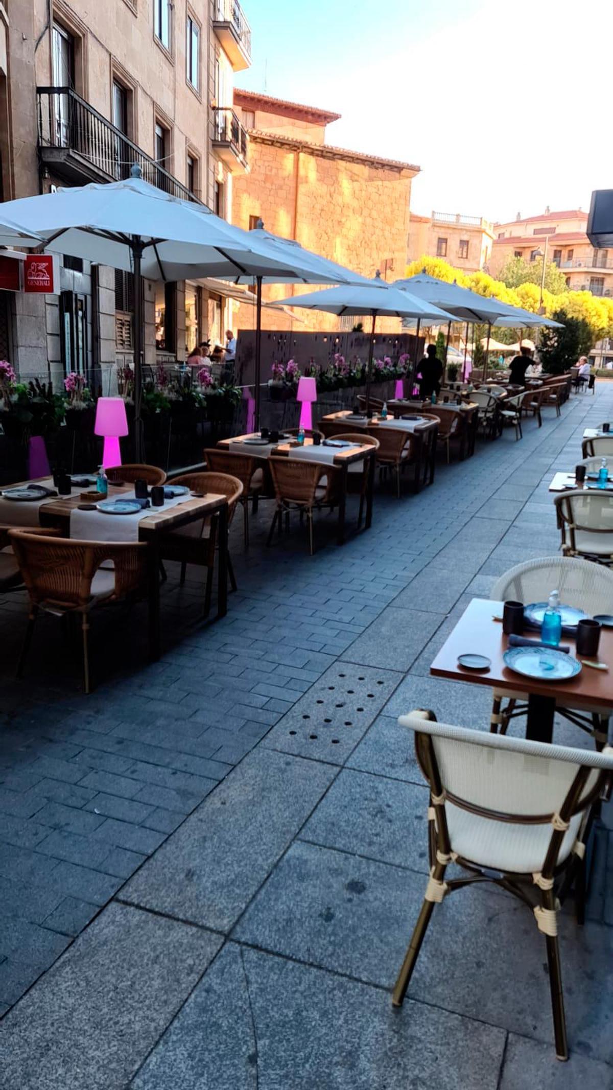 La terraza de Martinica y María y El Lobo ofrece un lugar idílico en el que disfrutar de una excelente gastronomía.