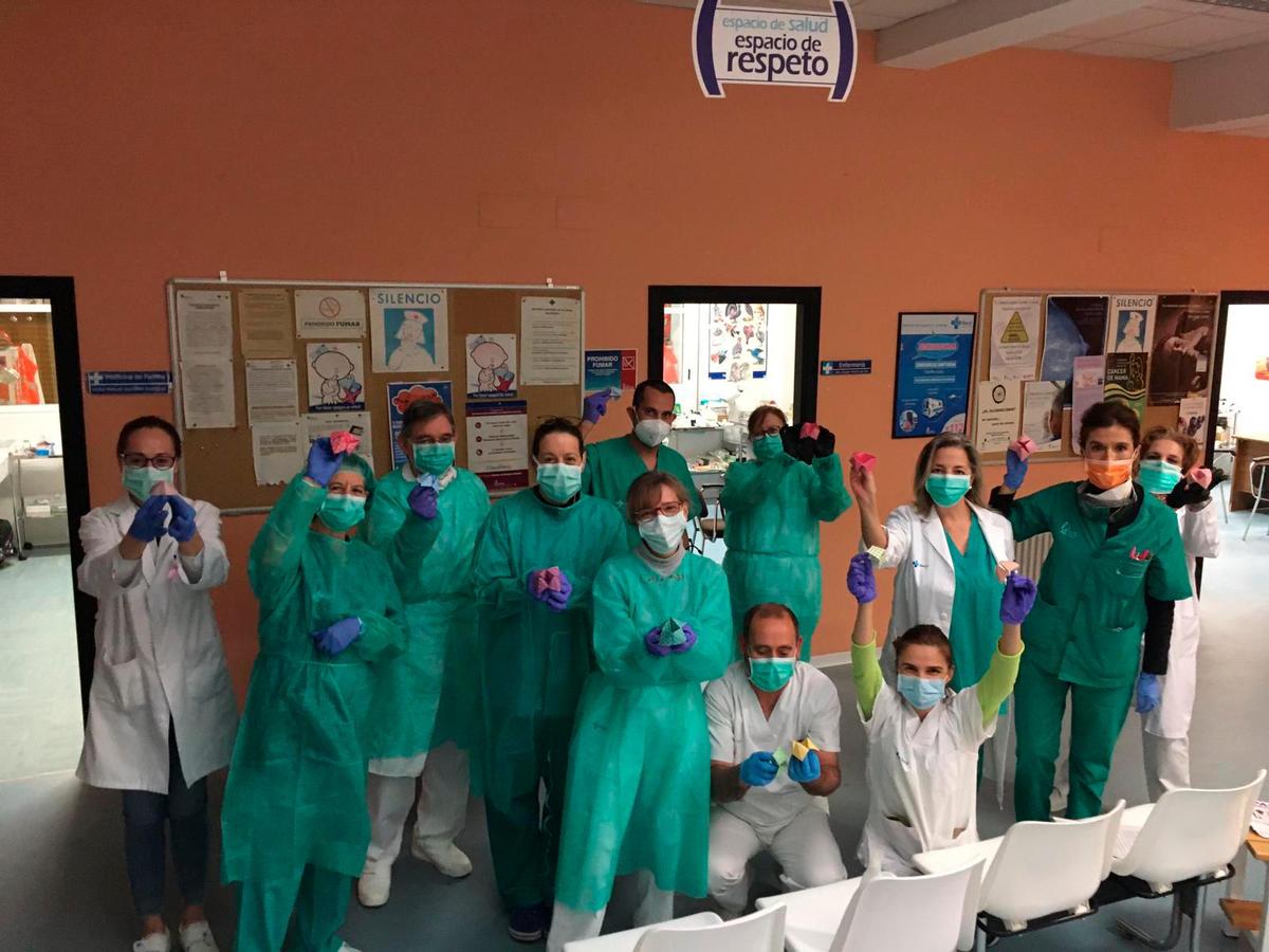 Personal sanitario de la zona básica de Villoria, durante la crisis del COVID-19.