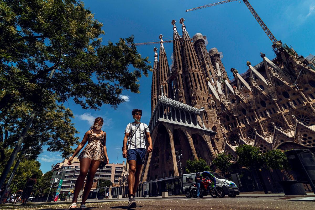 Turistas en Barcelona.