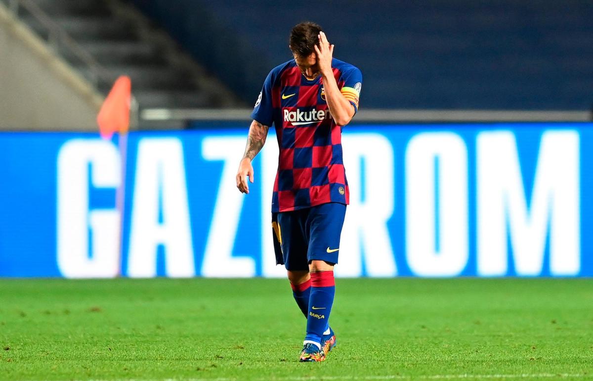 Messi en un encuentro con el Barcelona.