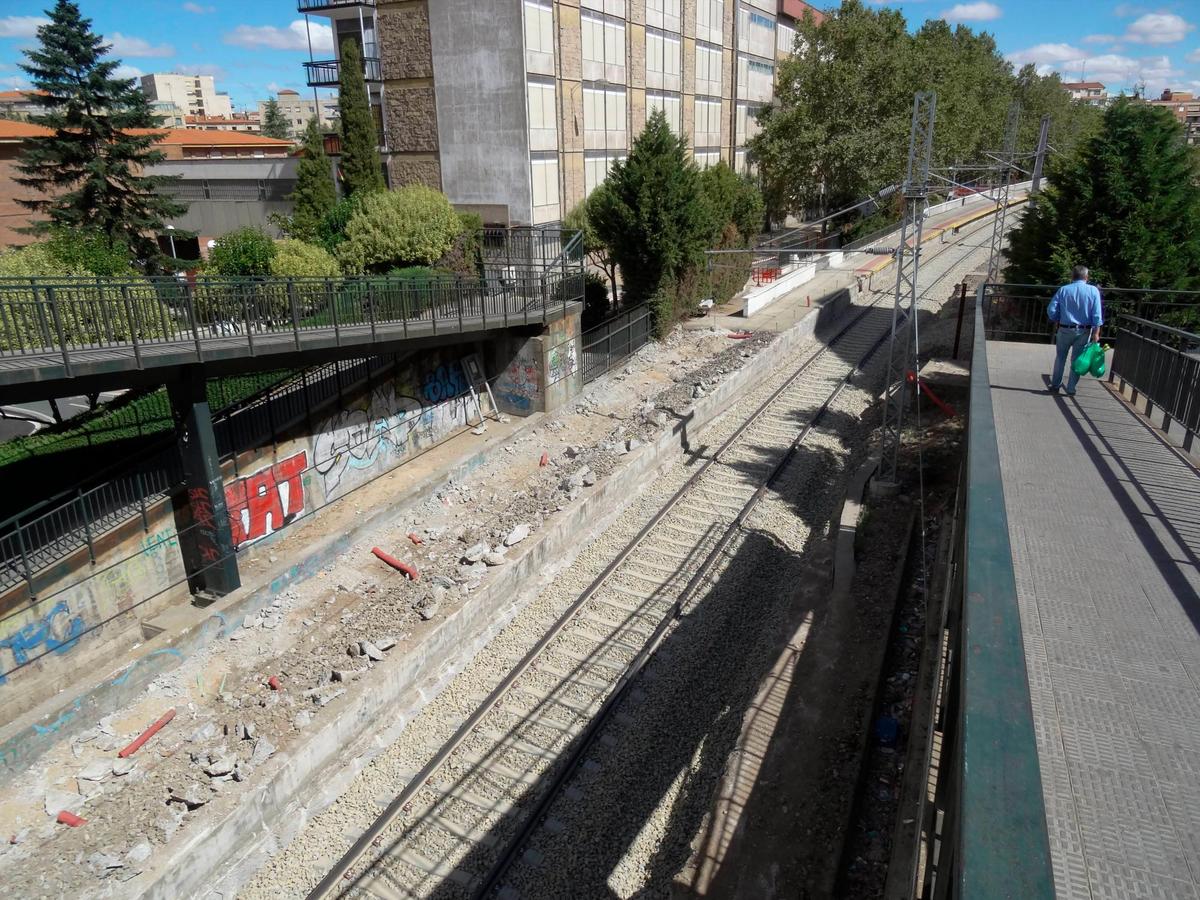 Estado actual del apeadero de La Alamedilla, todavía en obras.