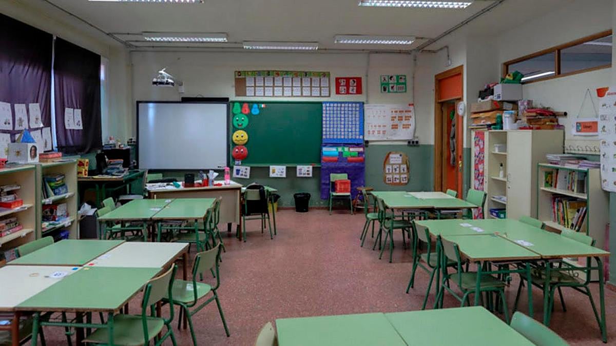 Una aula de un centro escolar vacía.