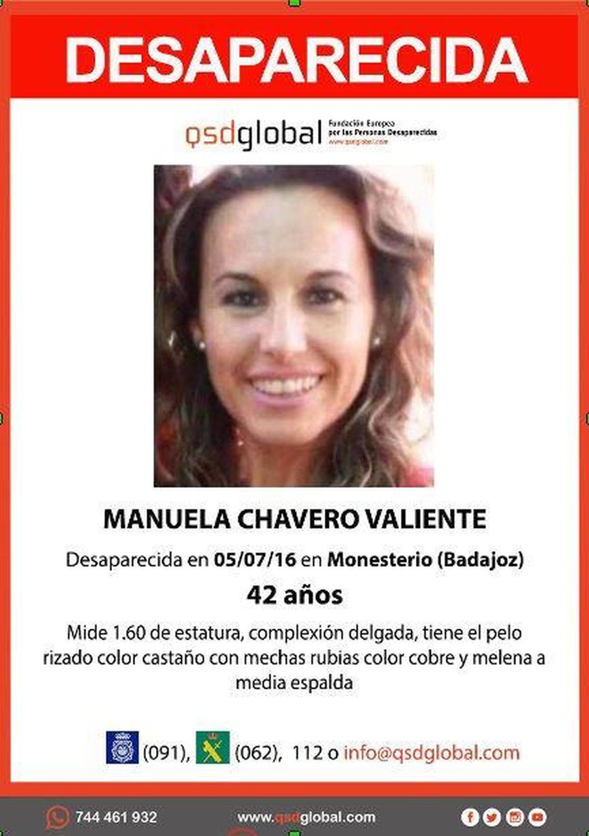 Cartel de búsqueda de Manuela Chavero.