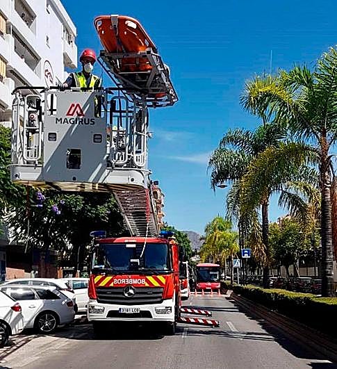 Camión de bomberos en Fuengirola.
