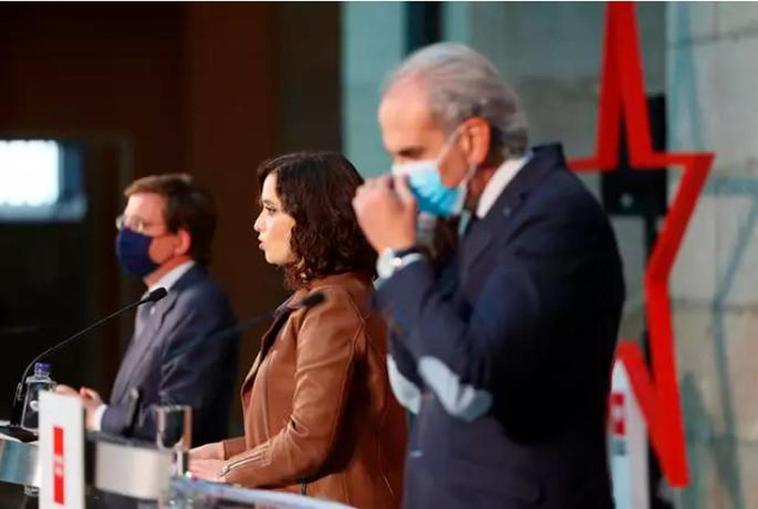 José Luis Martínez-Almeida, Isabel Díaz Ayuso, Enrique Ruiz Escudero.