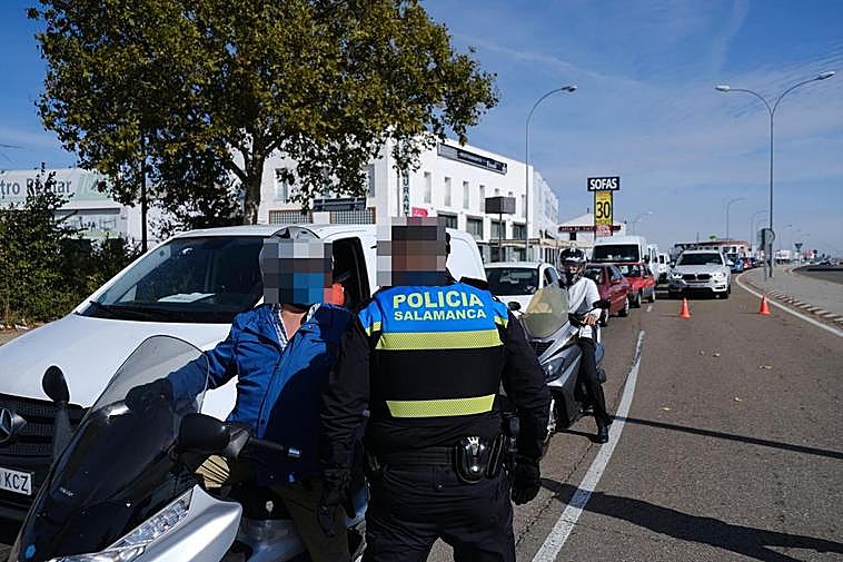 Control de la Policía Local de Salamanca.