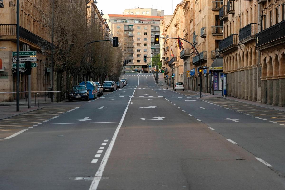 Salamanca vacía durante el primer estado de alarma.