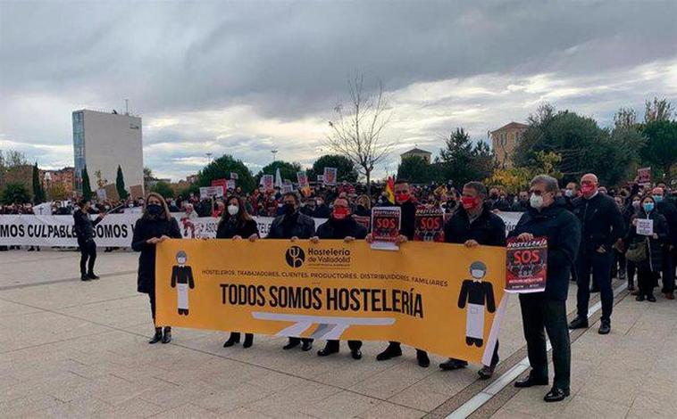 Manifestación de los hosteleros de Castilla y León.