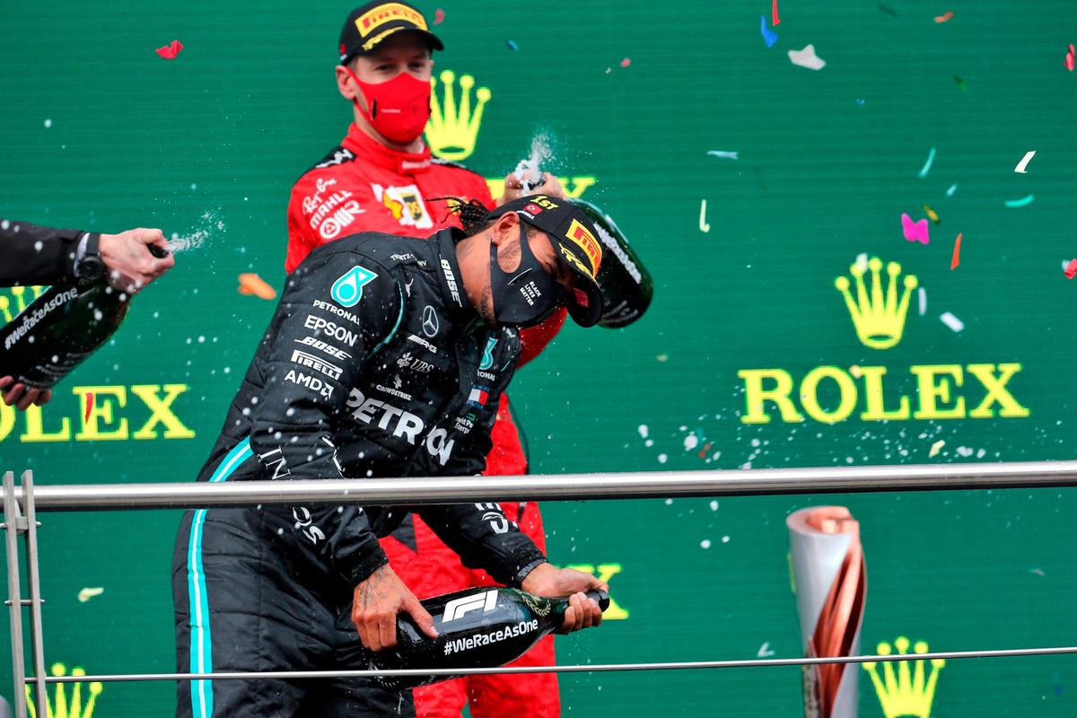 Lewis Hamilton celebra su séptimo Mundial