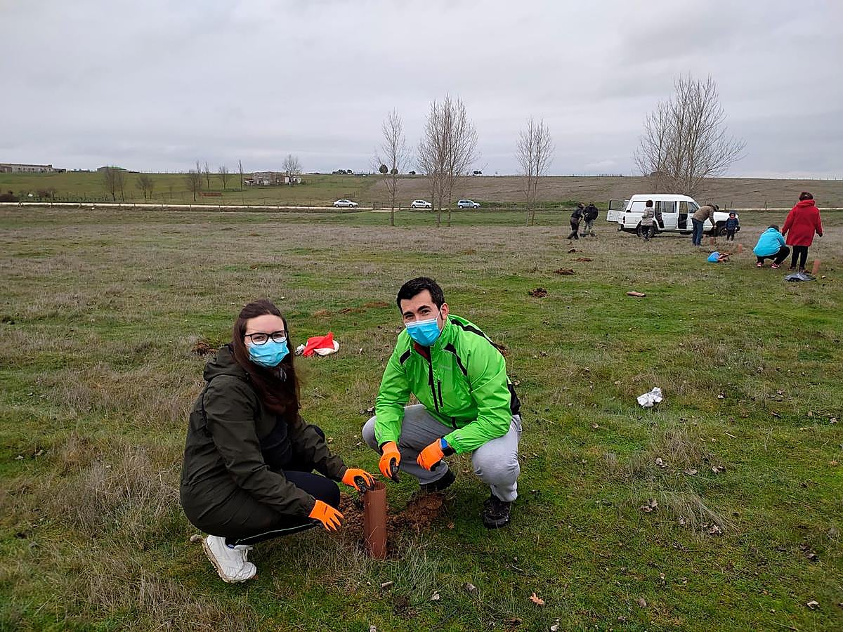 Participantes en la plantación de encinas en Vitigudino.