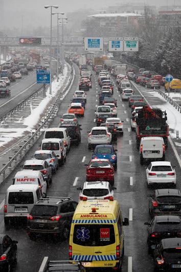 Imagen de un atasco en Madrid.