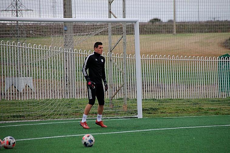 Javi Benítez, ayer en su primer entrenamiento con el Salamanca.