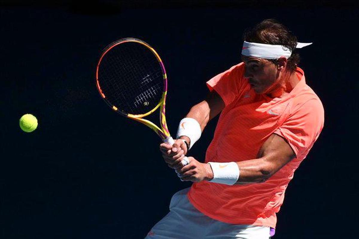 Nadal en su debut en el Abierto de Australia.