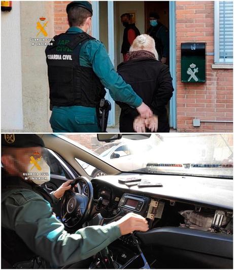 Momento en el que la pareja es conducida a dependencias de la Guardia Civil.