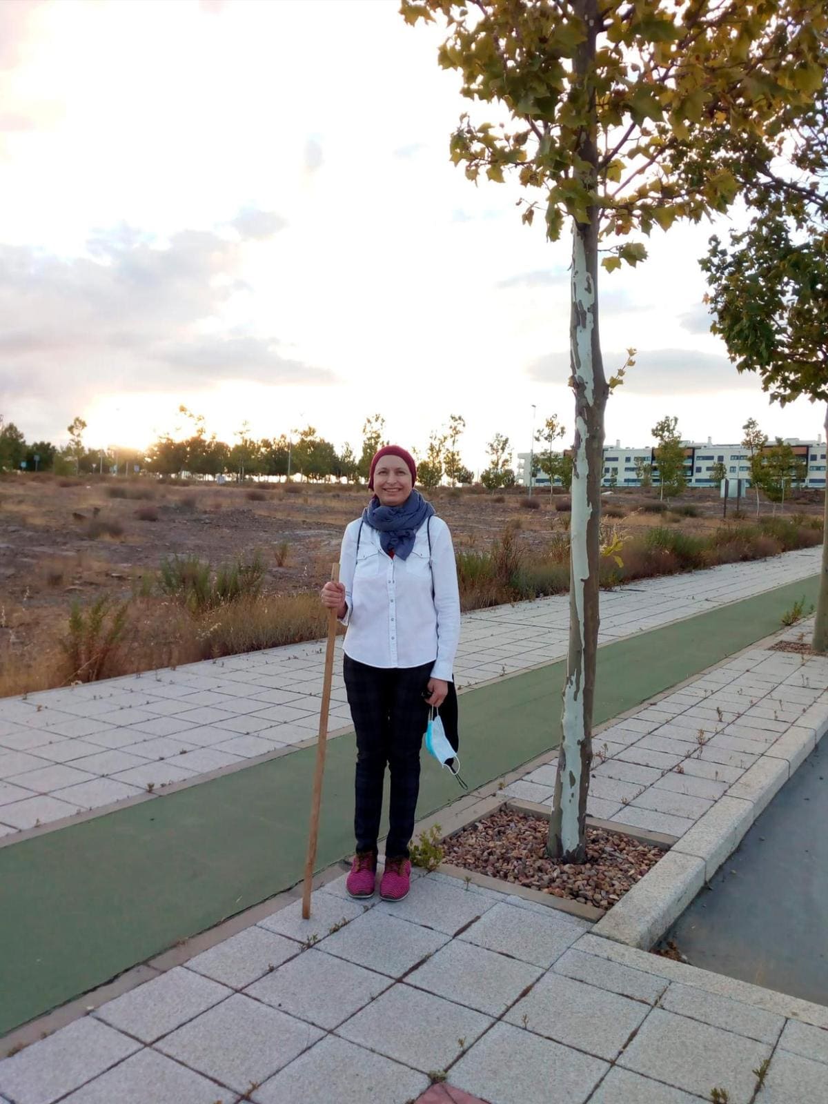 Arantxa mientras da un paseo por Salamanca.