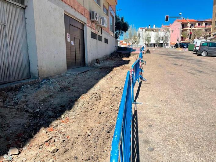 Inicio de las obras de la calle Matadero en Alba de Tormes.