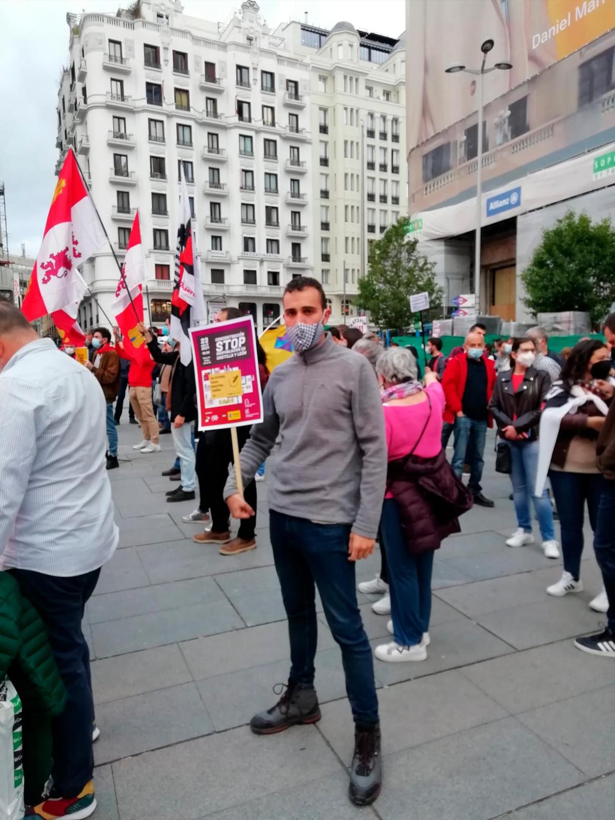 Imagen de la concentración reivindicativa contra la despoblación de Castilla y León en Madrid